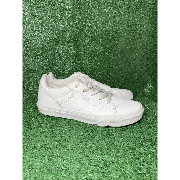 Vans Shoes - VANS Women Size 7.5 Old Skool White‎ Leather Daily Casual Shoes Skate Sneakers